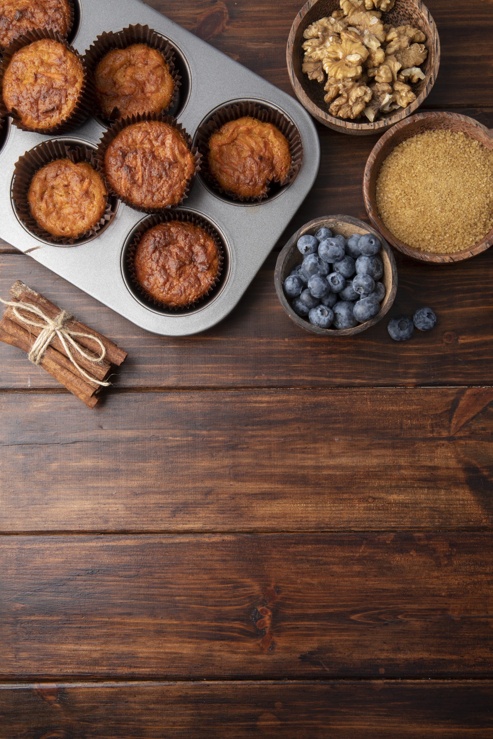 top-view-delicious-muffins-with-blueberries